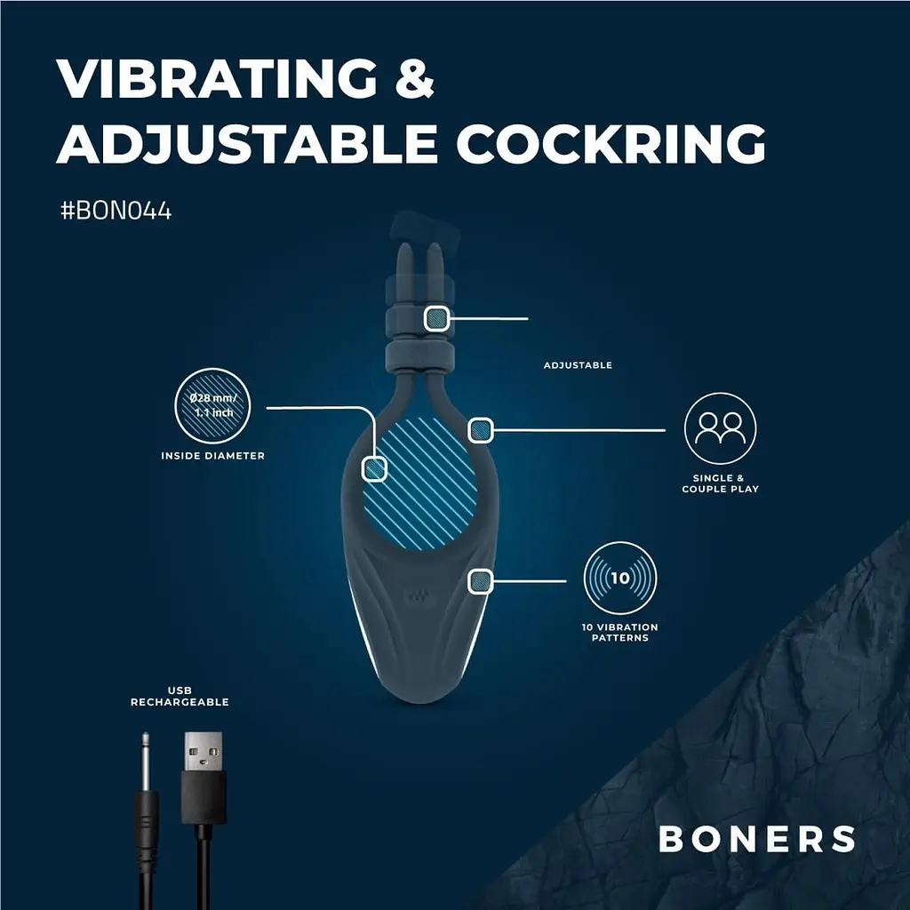 Ерекційне кільце Boners Adjustable Cockring - фото 12