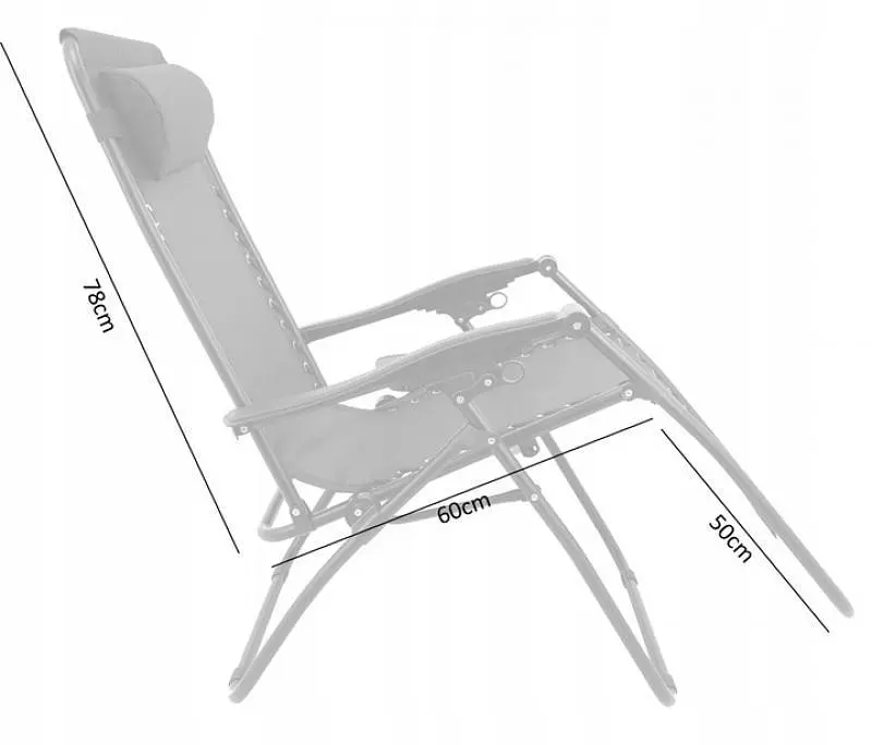 Шезлонг GardenLine Relax Black до 130 кг.! - фото 10
