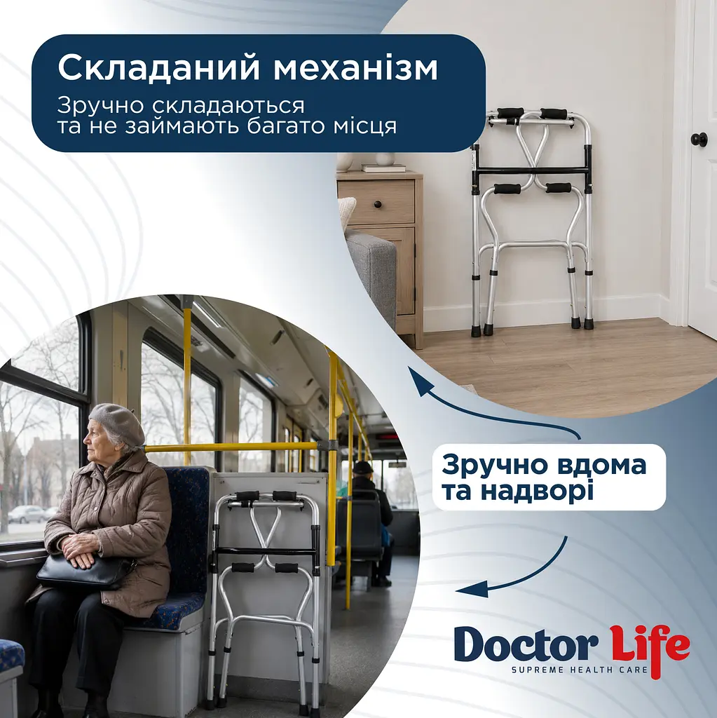 Ходунки дворівневі з однією кнопкою Doctor Life 12853 (12853-566) - фото 7