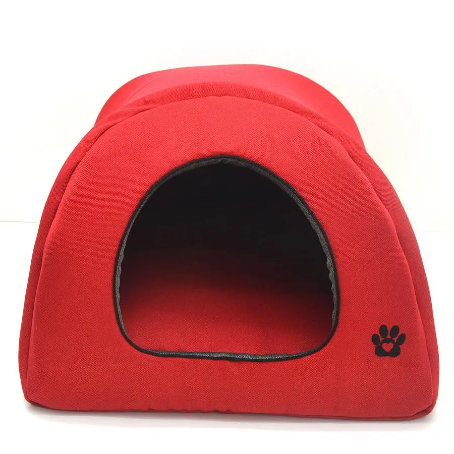 Будиночок юрту для котів та собак Zoo-hunt Loft №2 41х41х37 см червоний + сірий - фото 3