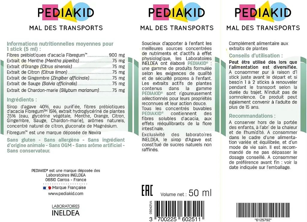 Стіки від захитування в транспорті Pediakid Nausees-Vomissements Mal Des Transports 10 шт. - фото 2