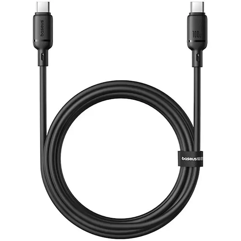 Кабель Baseus Silky Series Fast Charging Cable Type-C to Type-C 100W 2m Black - фото 3