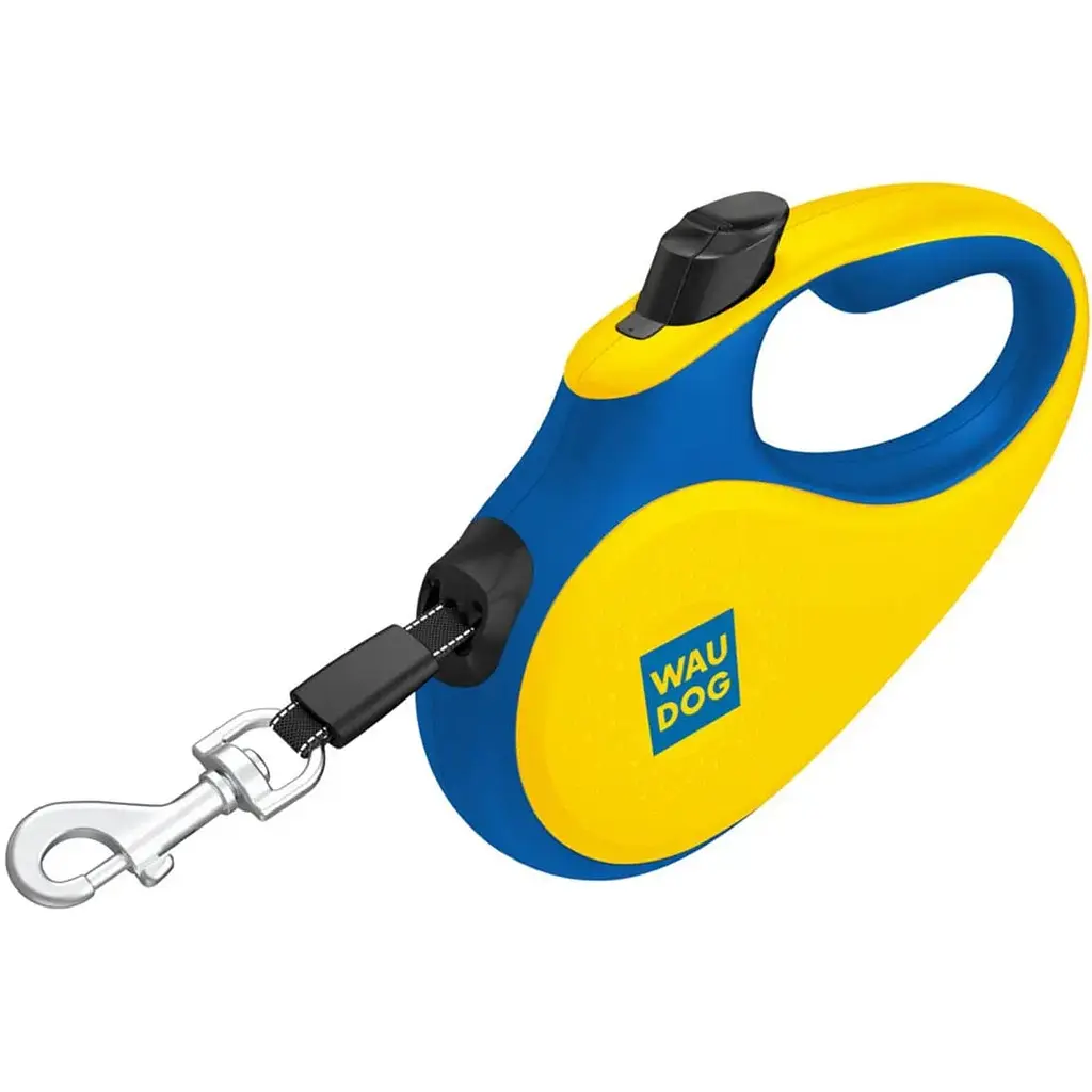 Повідець-рулетка для собак Waudog R-leash, малюнок Colors of freedom, M, до 25 кг, 5 м, світловідбивна стрічка - фото 4