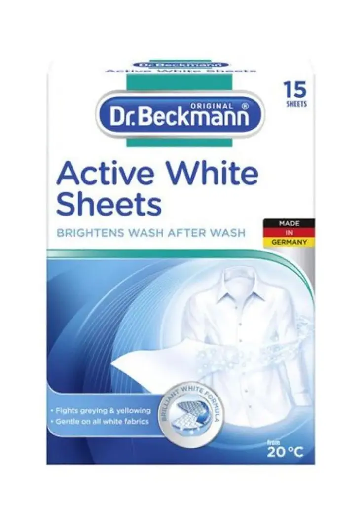 Отбеливающие салфетки для белого белья Dr. Beckmann Active White 15 шт