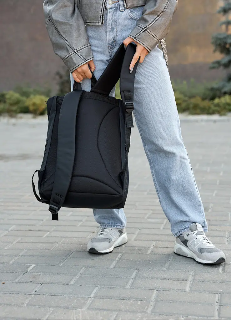 Жіночий рюкзак Sambag RollTop чорний 41 х 30 х 16 см (24238065) - фото 6