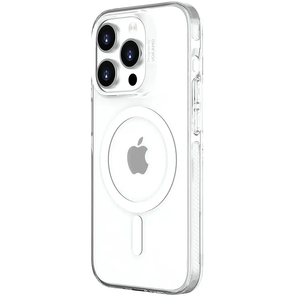 Чохол Vokamo для iPhone 15 захисний з магнітним кільцем прозорий глянсовий - фото 2