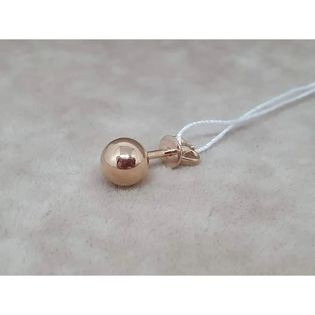 Золотая моносерьга-пуссета Favoritum Шарик. 210115_7/1 - фото 3