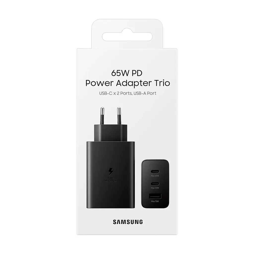 Зарядний пристрій Samsung 2xUSB-С 65W PD PPS/USB-A Black (EP-T6530NBEGEU) - фото 4