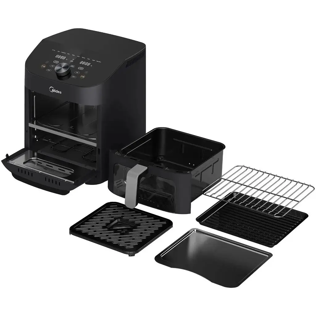 Аэрофритюрница двойная Midea MAD1100DADK 2 зоны приготовления 10 программ управления с телефона - фото 2