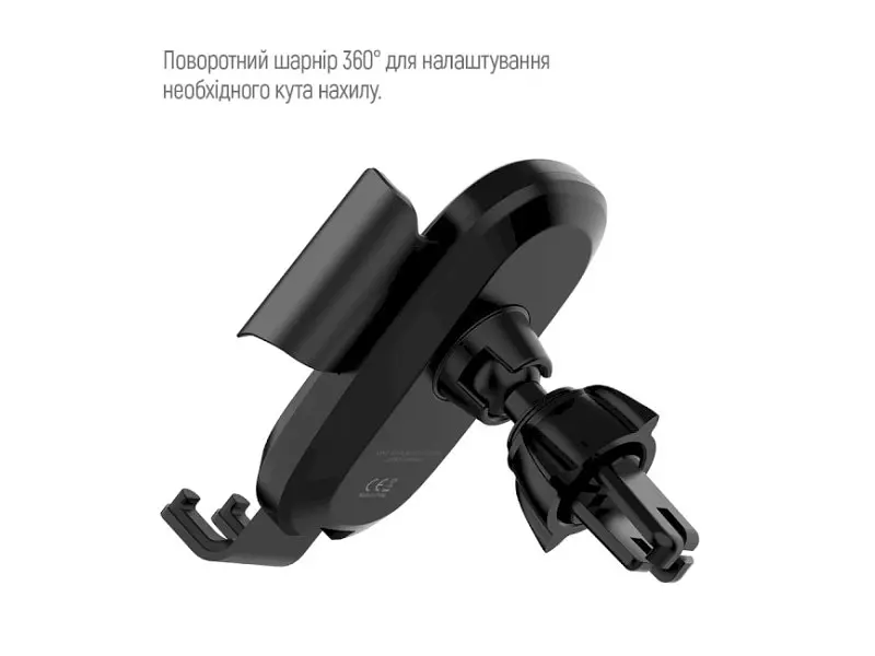Автомобільний тримач для смартфона ColorWay Air Vent Car Wireless Charger 15W Black (CW-CHAW038Q-BK) - фото 5