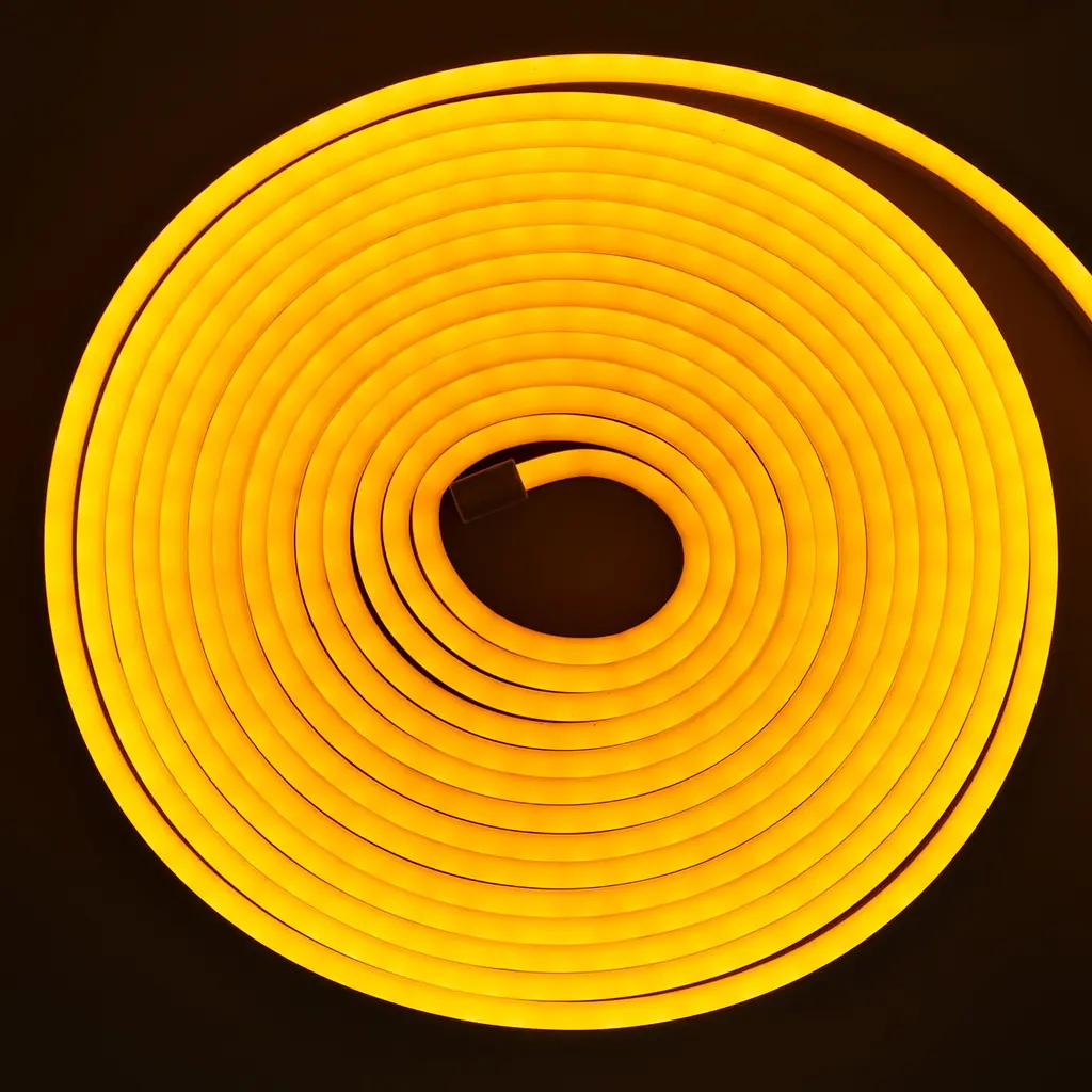 Набір гнучка неонова стрічка LED NEON YL-2, біла і жовта, 5 м, з блоком живлення 220–12 В - фото 9