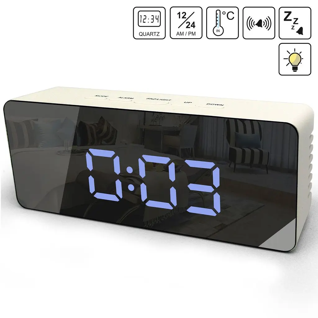 Годинник настільний Technoline WT475 White/Black Mirror (WT475) - фото 2