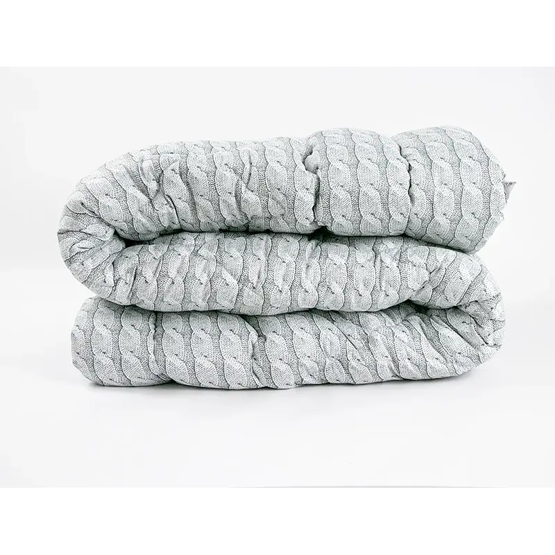 Ковдра зимова євро силіконова Руно Grey Braid 200х220 см сіра - фото 4