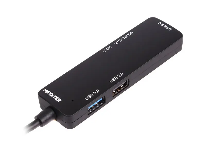 Мультипортовий адаптер Maxxter USB-C to 1xUSB3.0 2xUSB2.0 SD/TF (HU3C-3PTF-01) - фото 2