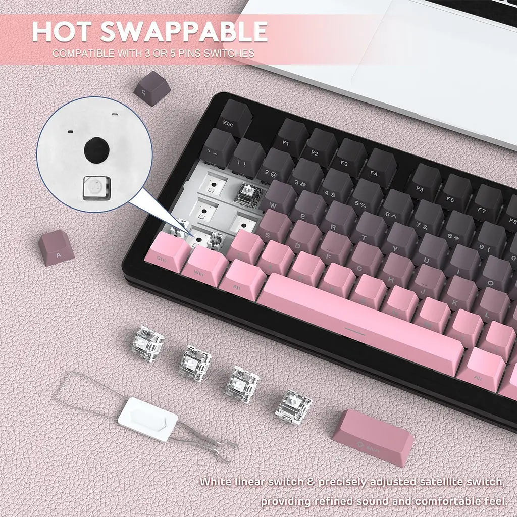 Клавіатура Attack Shark M87 Pro V2 Gradient Pink (AS-6972792470467-B) [166738] - фото 6