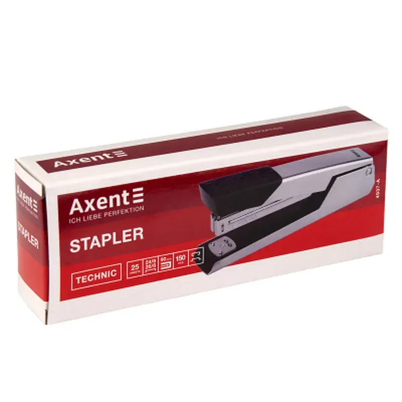 Степлер Axent Technic №24/6 25 аркушів Хром (4937-A) - фото 2