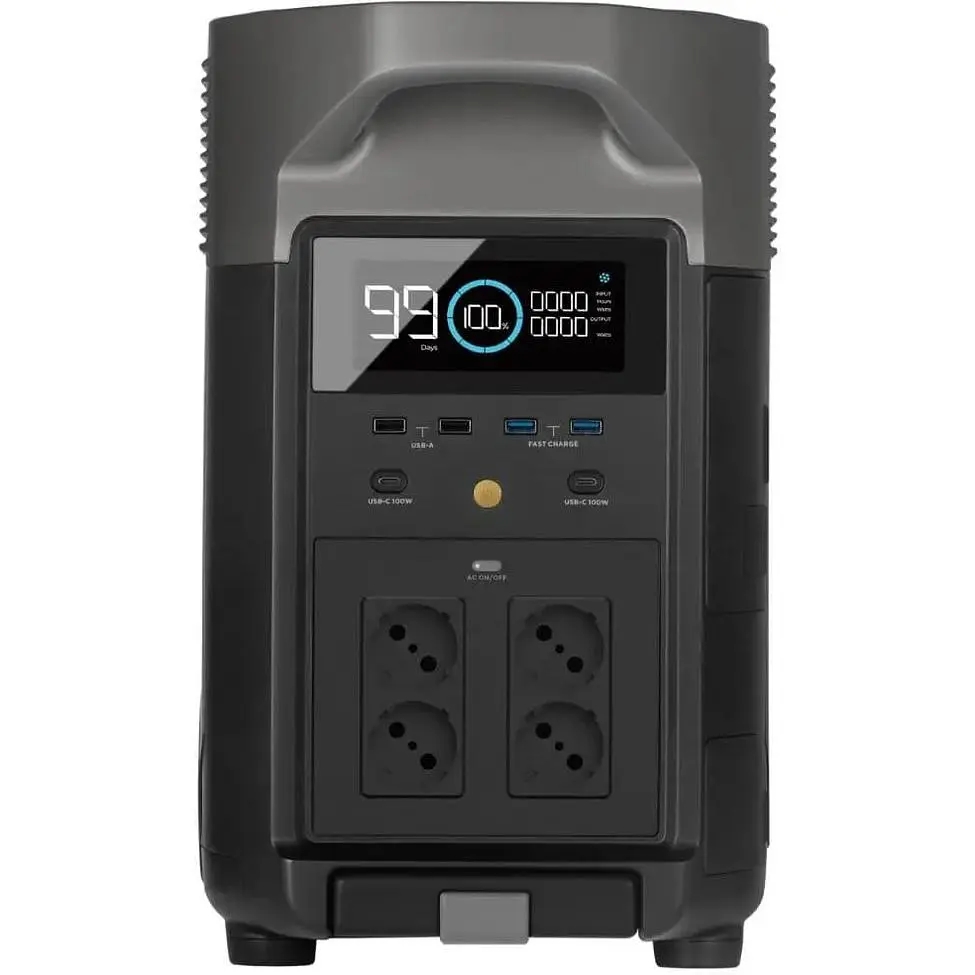 Зарядна станція EcoFlow Delta Pro чорно-сіра - фото 2
