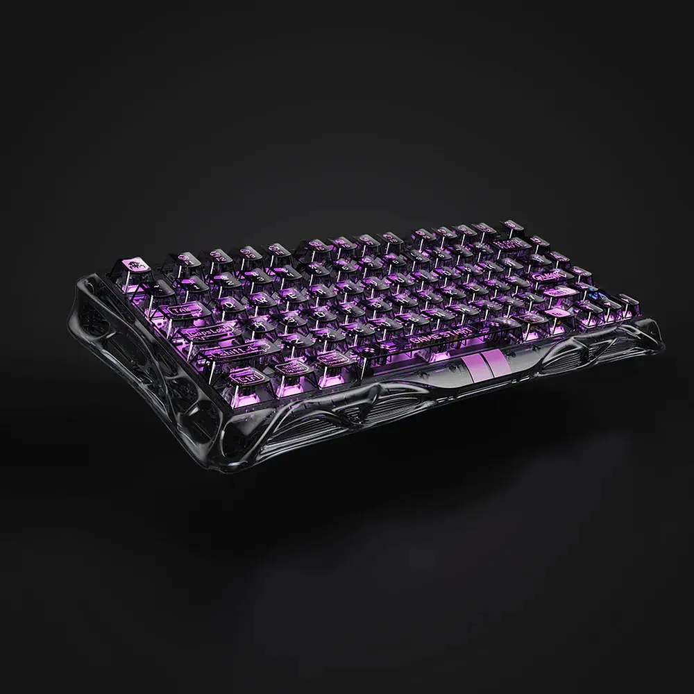 GravaStar Клавіатура механічна Mercury V75 Lite 75keys, Blackcore, USB-A, Transparent Black - фото 4