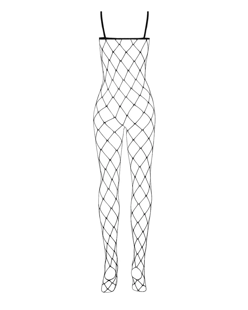 Бодістокінг з великим вічком і відкритими грудьми Obsessive Bodystocking N102 S/M/L, чорний - фото 4