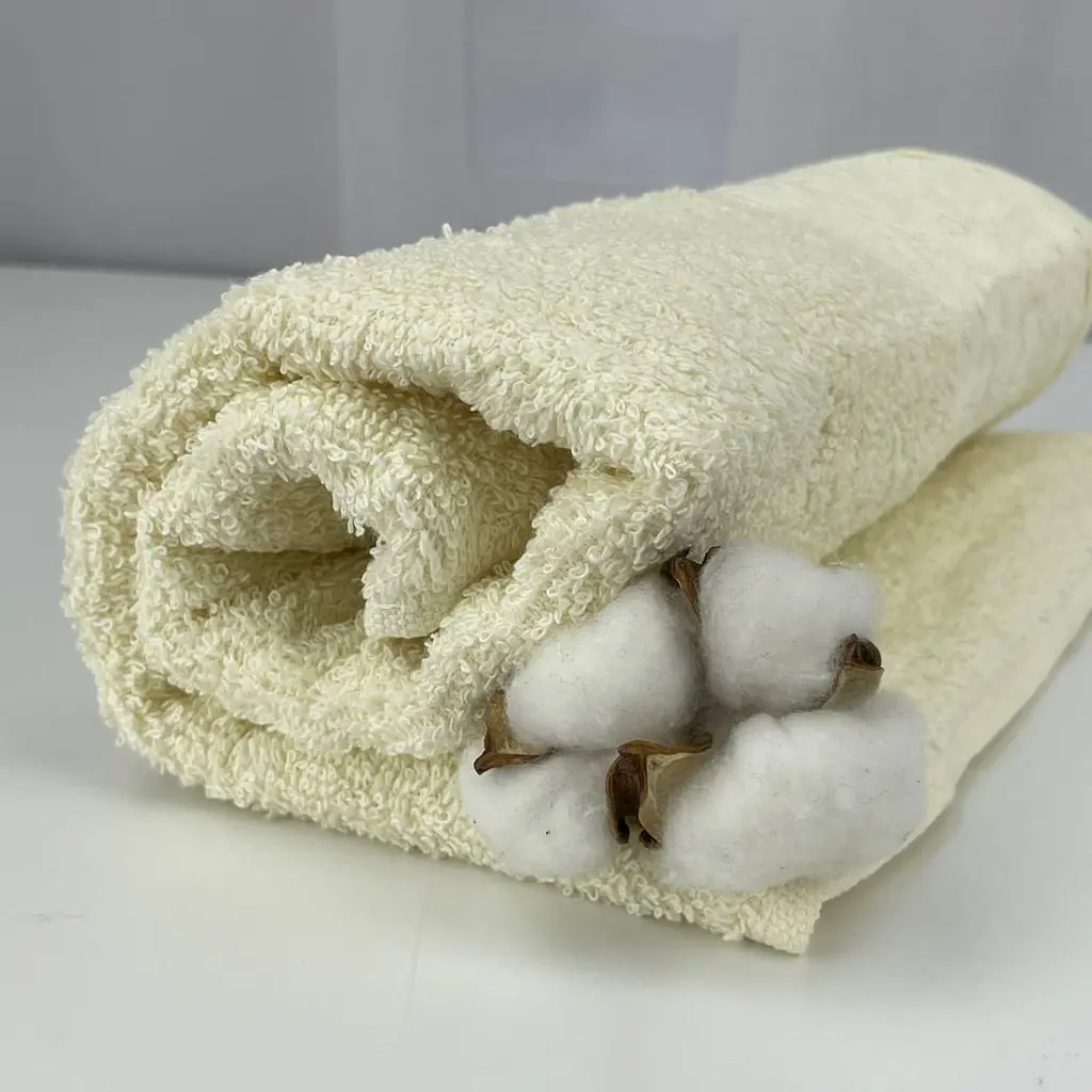 Рушник для обличчя махровий Febo Vip Cotton Botan Туреччина 6399 молочний 50х90 см - фото 2