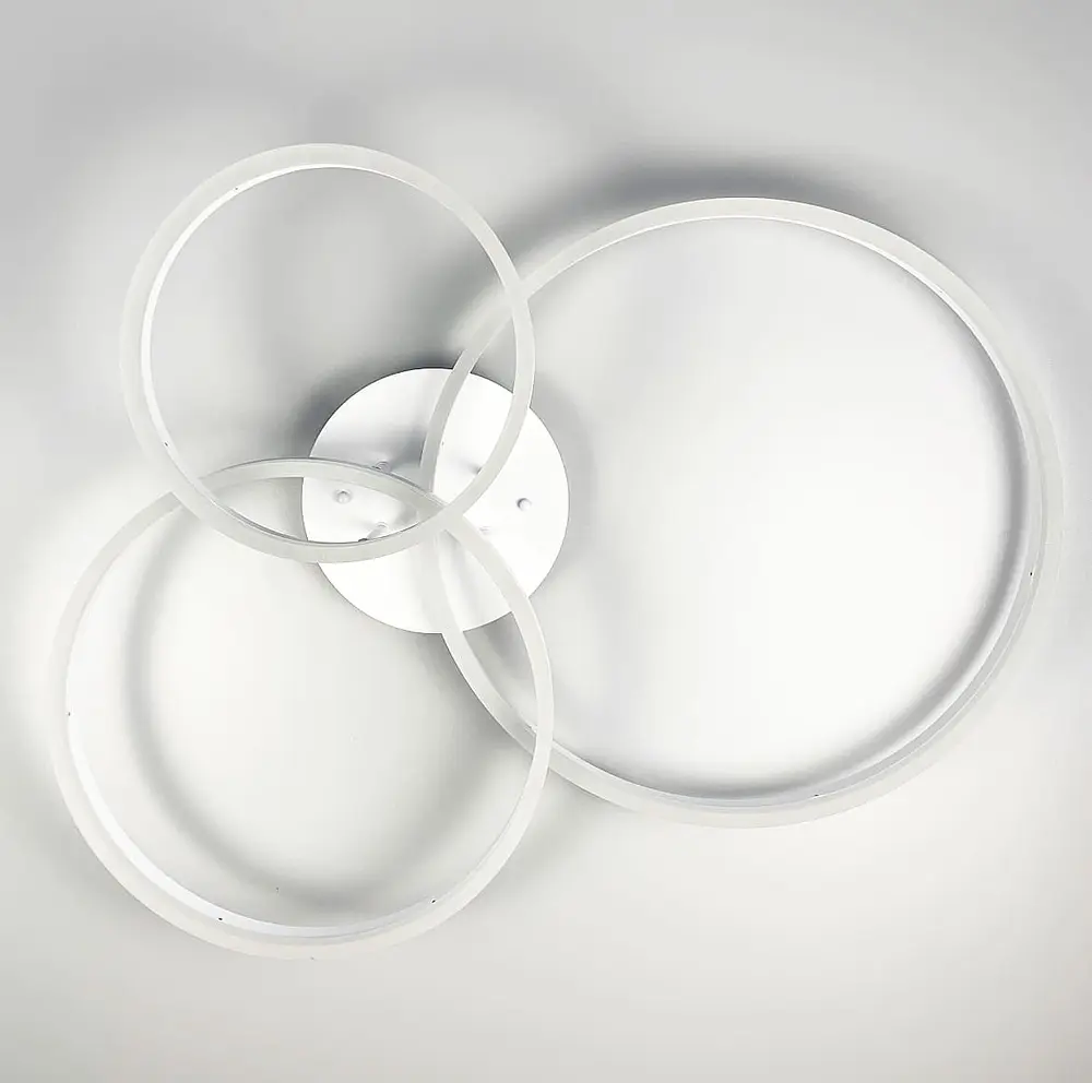 Потолочная LED люстра в белом на 3 кольца Line.F A 8008/3 WH - фото 5