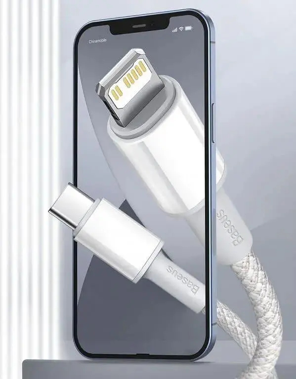 Кабель Baseus High Density Braided Type-C to Lightning PD 20W (1m) white (CATLGD-02) - фото 3