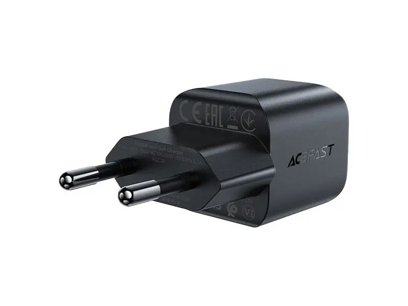 Мережевий зарядний пристрій Acefast A73 Mini PD20W GaN Black (6974316282648) - фото 3