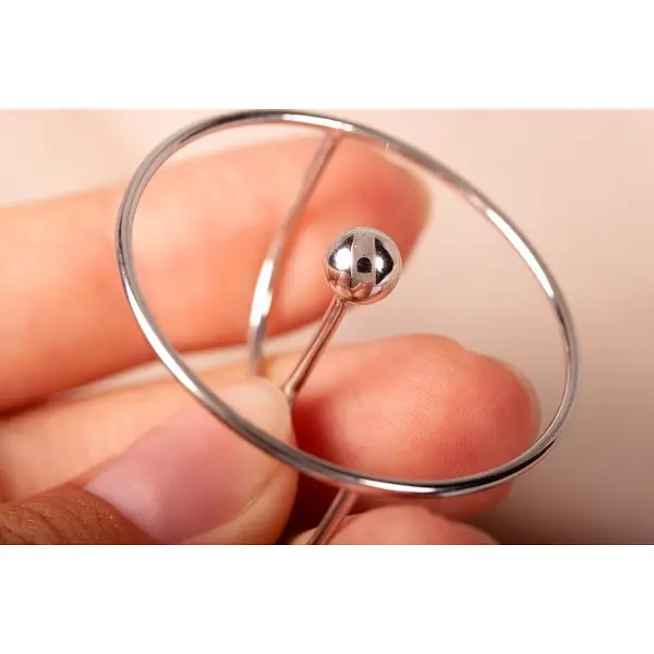Каблучка з білого золота на два пальці 17.5 K-0066 - фото 4