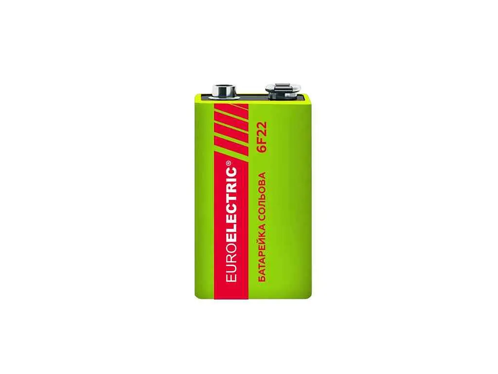 Батарейка сольова EUROELECTRIC 6F22 1шт 9V blister - фото 2