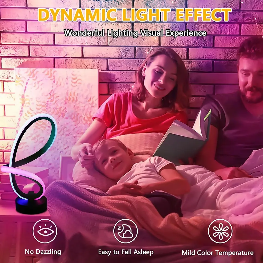 Приліжкова лампа TECKZOON спіральна RGB управління додатком музичний режим - фото 6