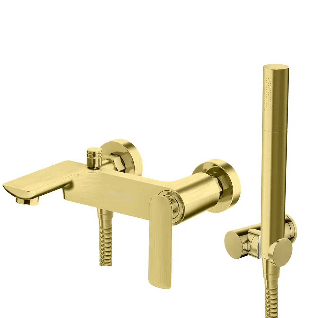 Змішувач для ванни Kohlman Experience brushed gold настінний KPL-QW110EGDB, Золотий