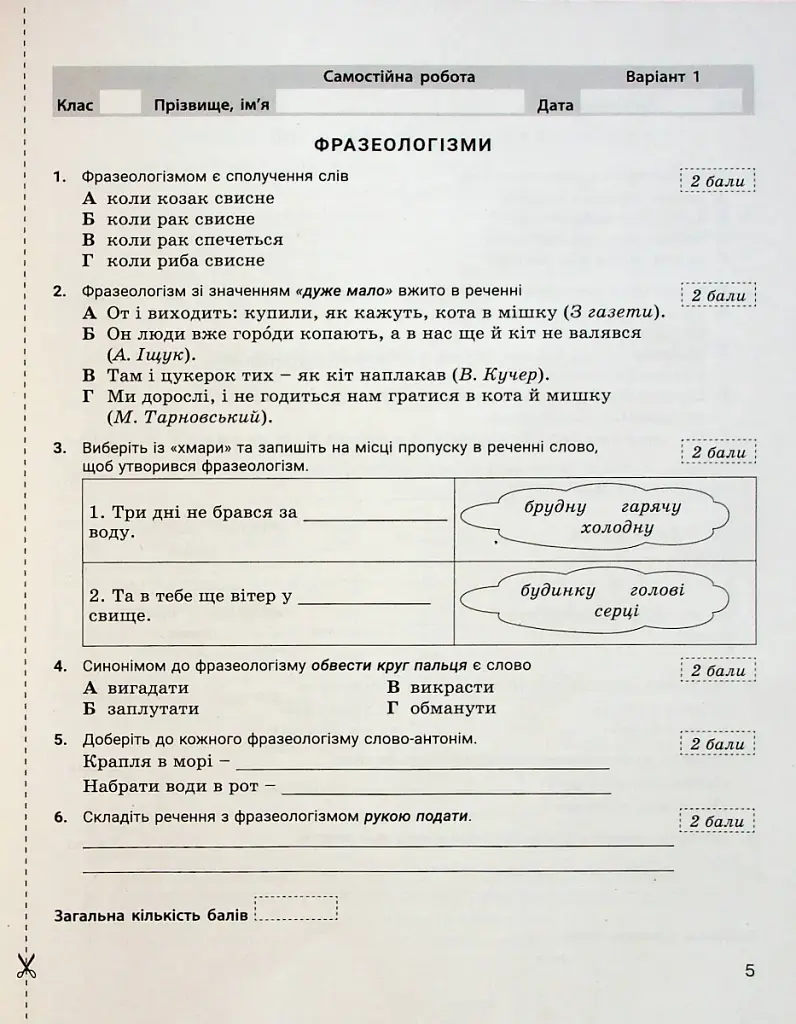 Українська мова. 6 клас. Контроль результатів навчання - фото 4