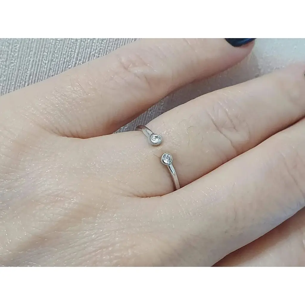 Срібне кільце Qvaliz з фіанітами. 901-00935 13,5 15,5 - фото 4