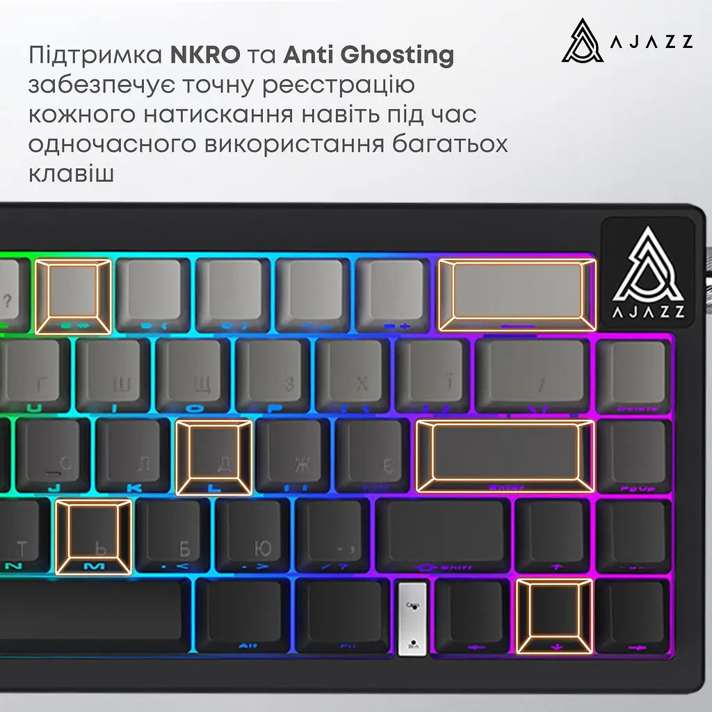 Клавиатура Ajazz AK650 Day Dream Switch Gradient Black USB-C (AK650-DD-BG) - фото 13