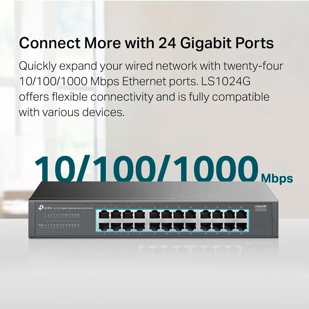 Коммутатор TP-Link 24-портовий гигабитний настильний/стийковий (LS1024G) - фото 9