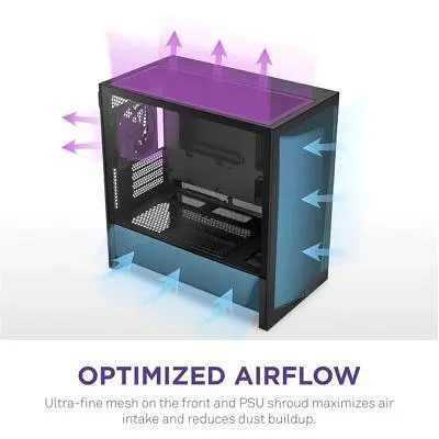 Корпус для ПК NZXT H3 Flow All Black (CC-H31FB-01) - фото 6