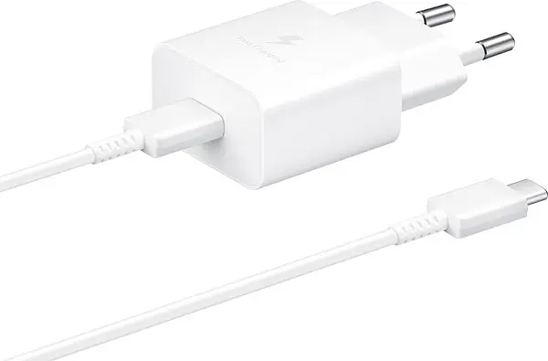 Сітчасте зарядне пристрій Samsung 15Вт USB-С, кабель USB-C-USB-C 1м Білий (EP-T1510XWEGEU)