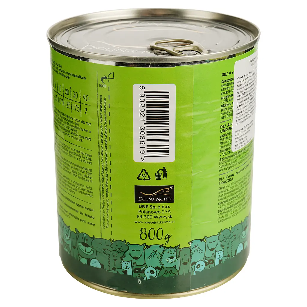 Влажный корм для собак Dolina Noteci Superfood с мясом оленя и утки 800 г - фото 3
