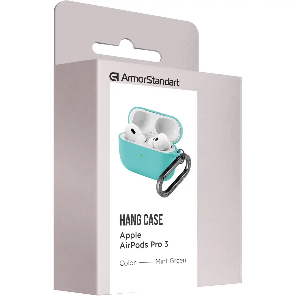 Чехол ArmorStandart Hang Case для Apple AirPods Pro 3 Mint Green (ARM88277) [149500] - фото 3