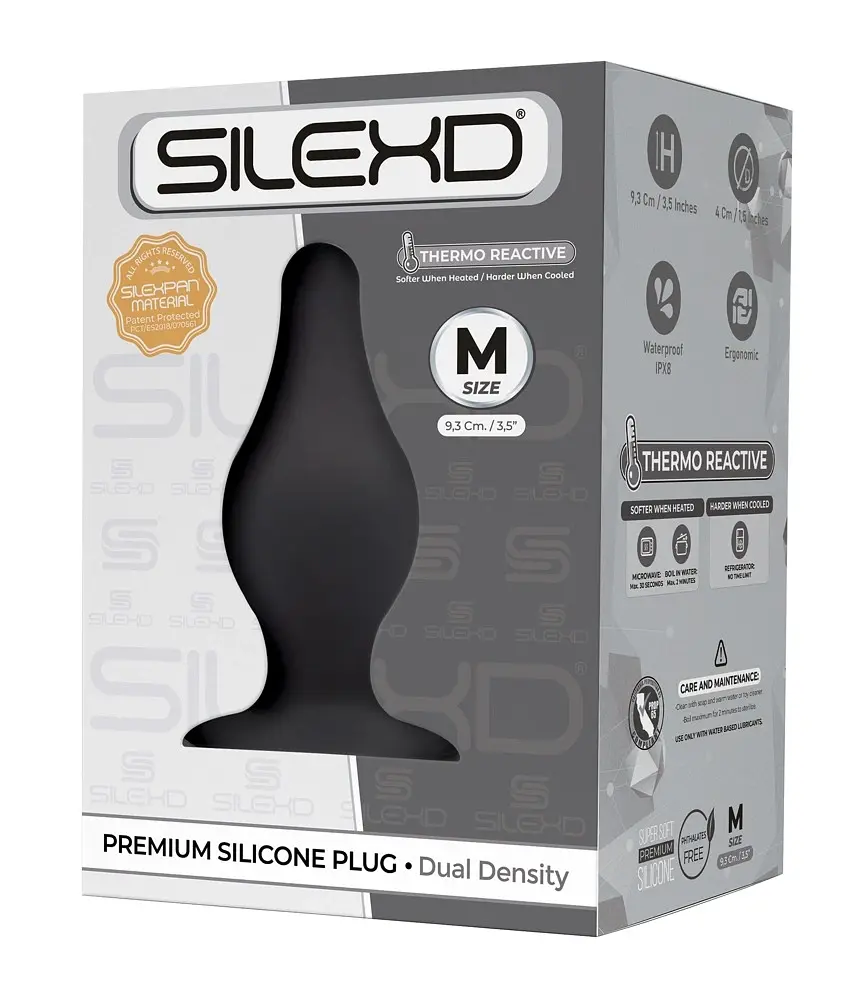 Анальна пробка SilexD Premium Silicone Plug Model 2 M 9.3 см (чорний) - фото 2