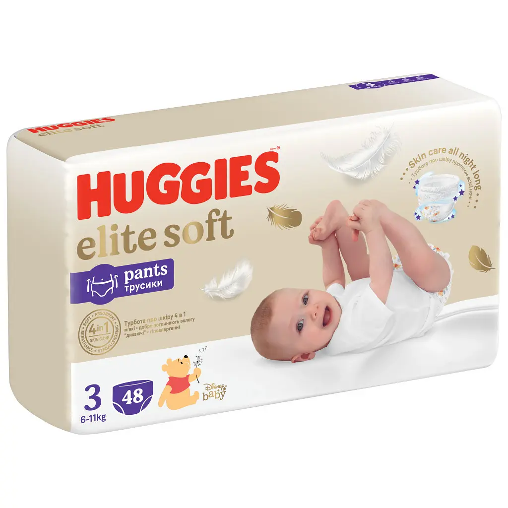 Підгузки Huggies Elite Soft 3 (6-11 кг) Mega 48 шт. (5029053549293) - фото 3
