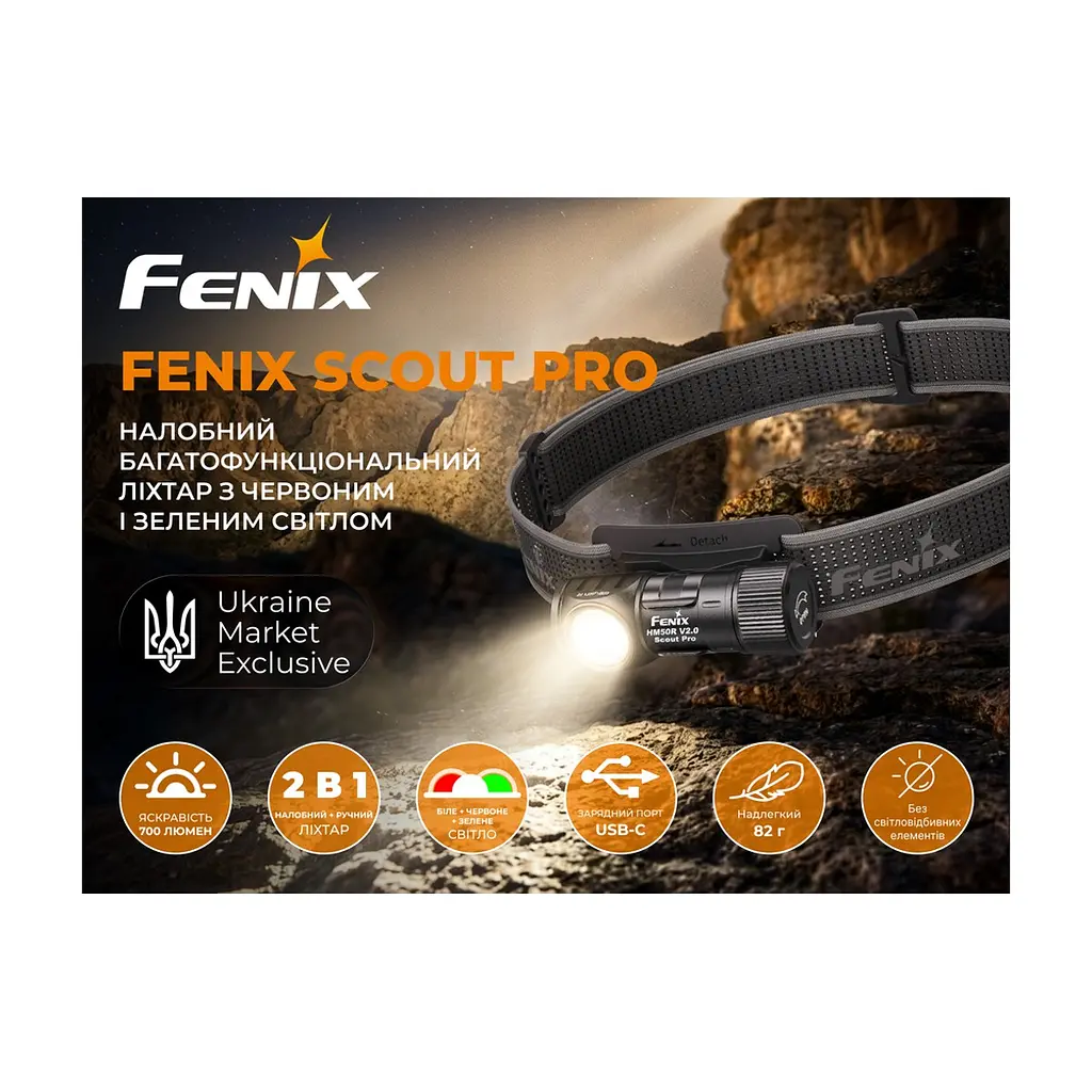 Ліхтар Fenix Scout Pro з червоним та зеленим світлом (HM50R V2.0) (ScoutPro) - фото 8