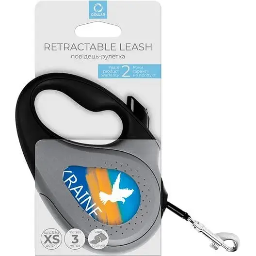 Поводок-рулетка для собак Waudog R-leash Флаг, светоотражающий, XS, до 12 кг, 3 м, черный - фото 3
