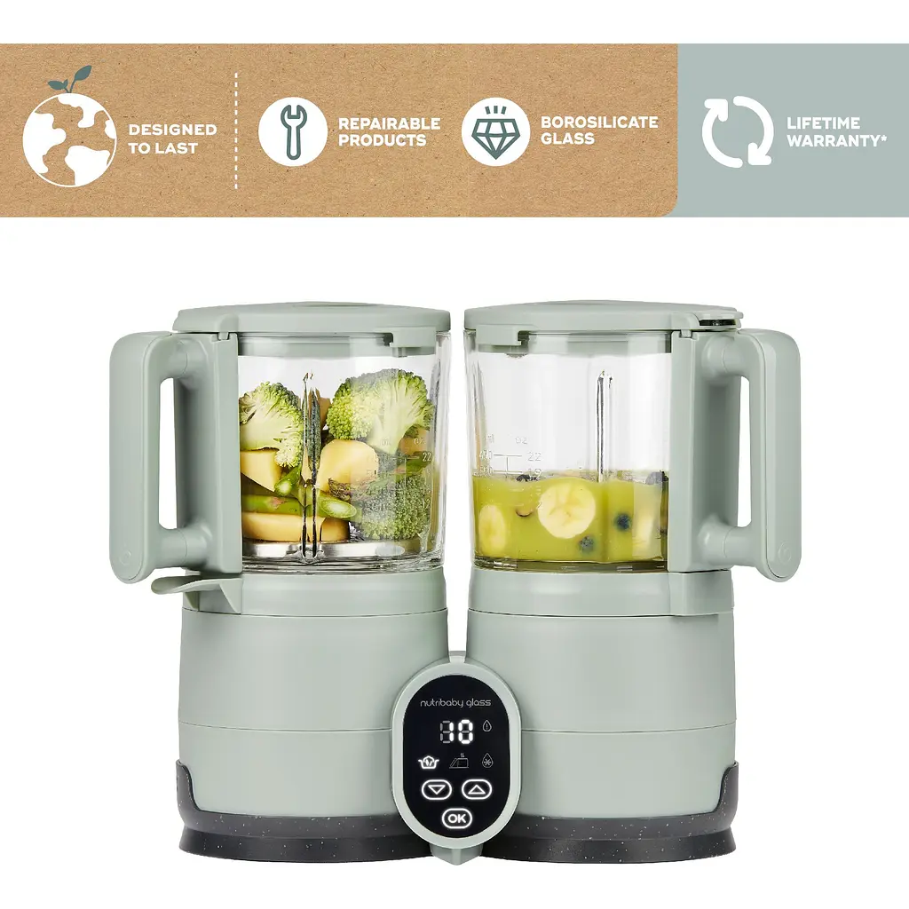 Блендер-пароварка Babymoov Nutribaby Glass селадон зелений (A001138) - фото 3