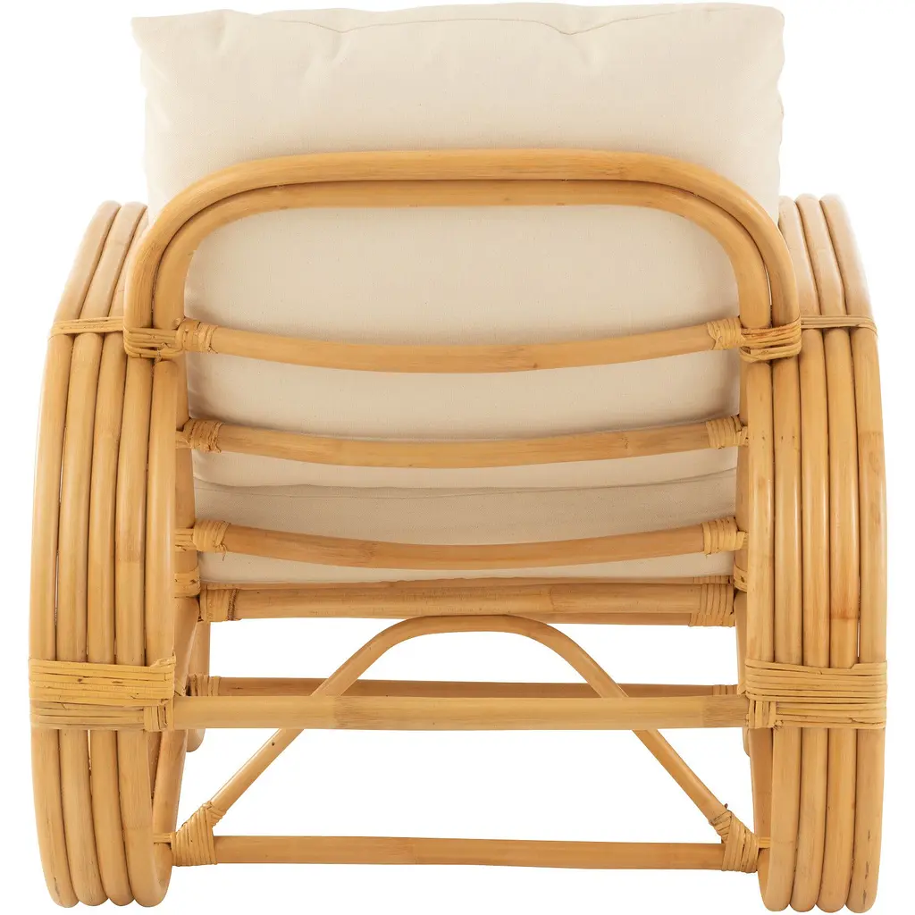 Крісло J-line з бамбука та ротанга з подушкою (43773) - фото 3