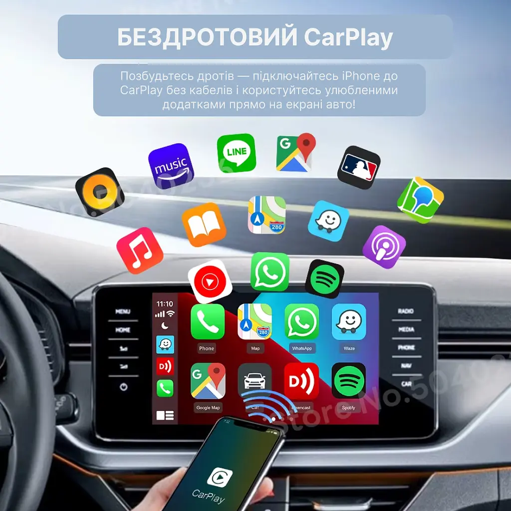 CarlinKit Mini5 Pro — Бездротовий адаптер CarPlay / Android Auto - фото 6