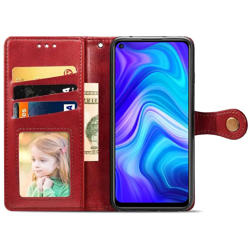 Шкіряний чохол-книжка GETMAN Gallant (PU) для Xiaomi Redmi Note 9 / Redmi 10X Червоний - фото 3