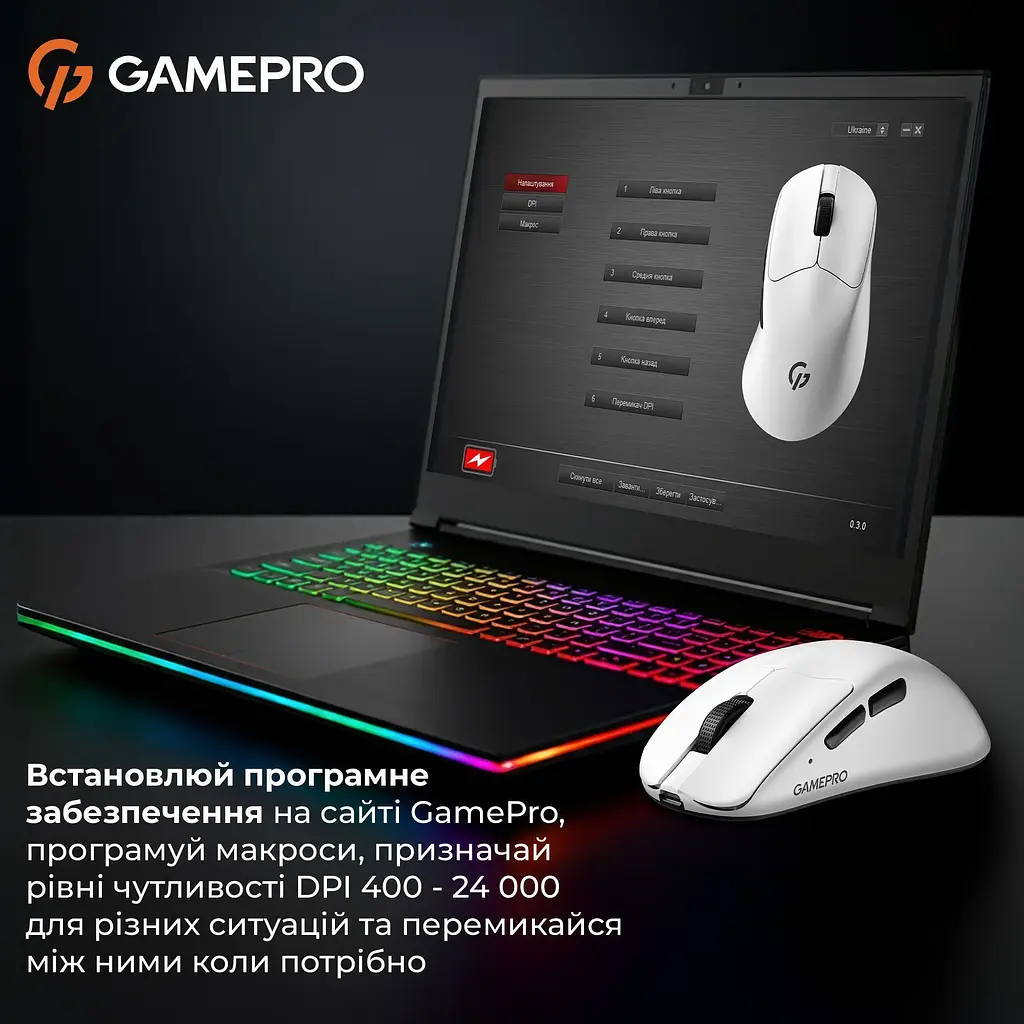 Миша GamePro Genesis Avenger White (GM096W) [144529] - фото 9