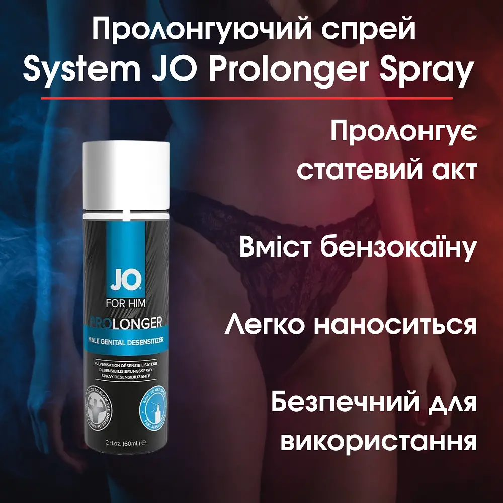 Пролонгирующий спрей System JO Prolonger Spray with Benzocaine (60 мл) - фото 2