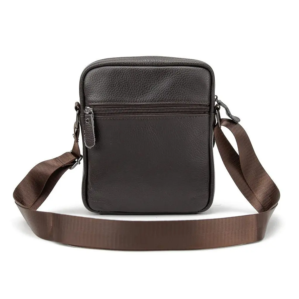 Чоловіча шкіряна сумка через плече Tiding Bag M56-3646-1C коричнева - фото 5